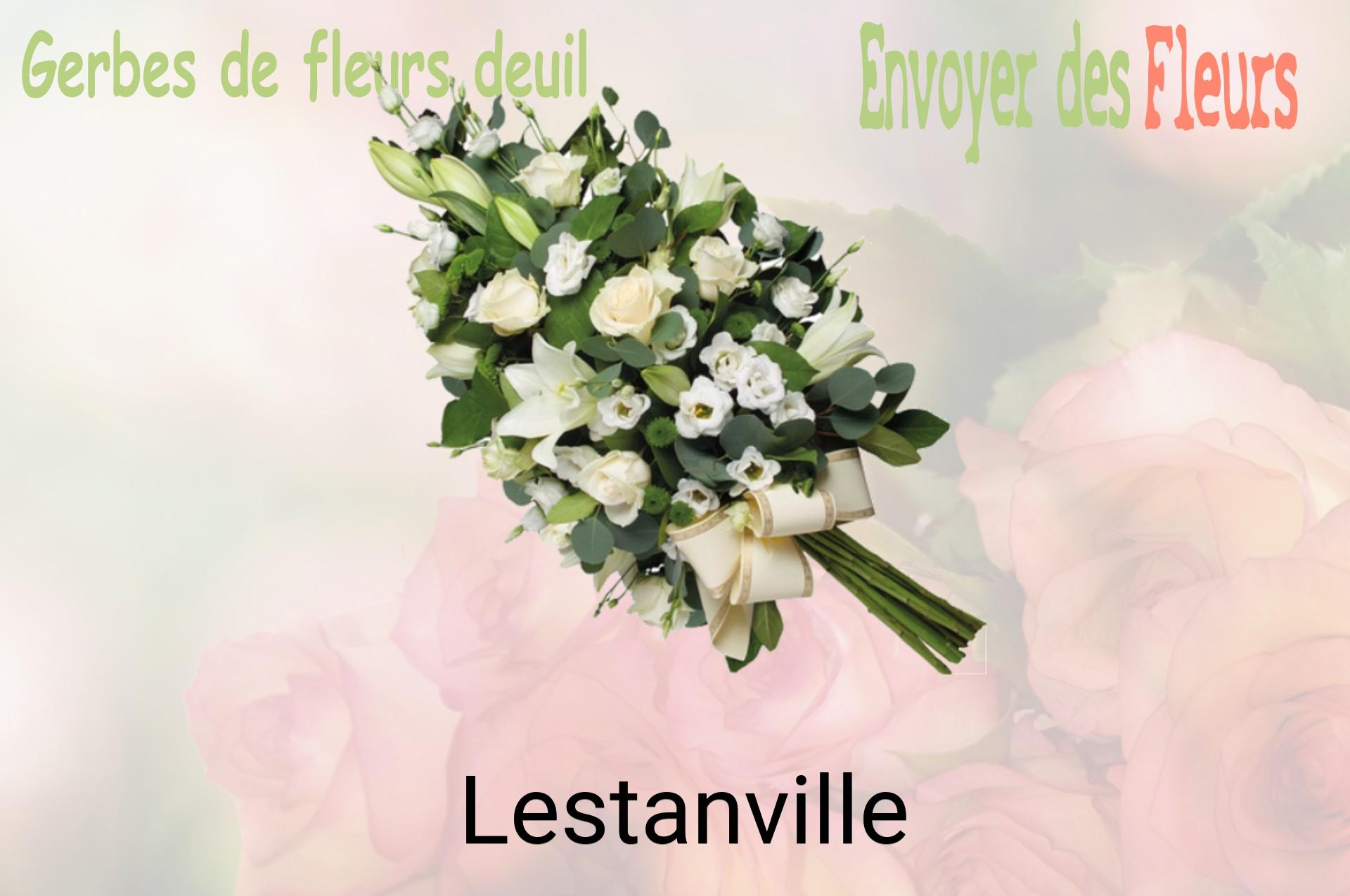 Gerbe de fleurs de deuil livrée à Lestanville